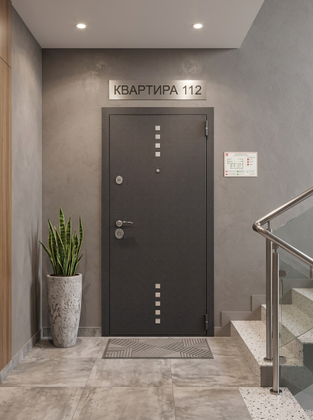 КВАДРО  Букле Графит Лиственница Белая